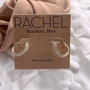 Gold-Tone Small Pavé Snake Huggie Hoop Earrings, 0.75"